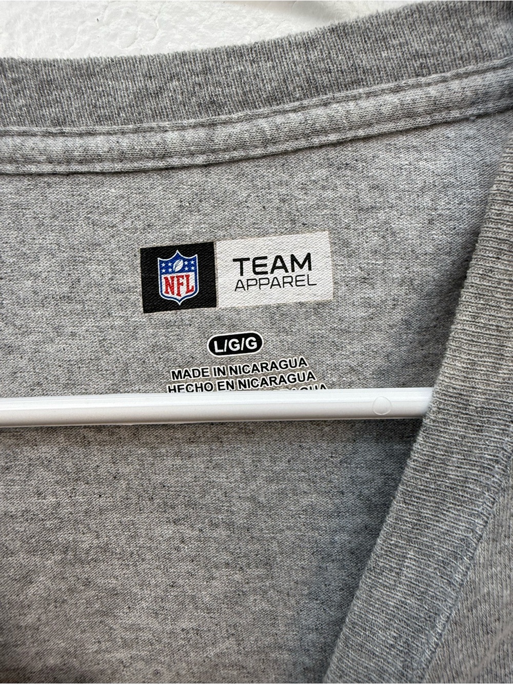 NFL Team Apparel Gray Crewneck Tee with Black and Red Logo - Picture 4 of 4